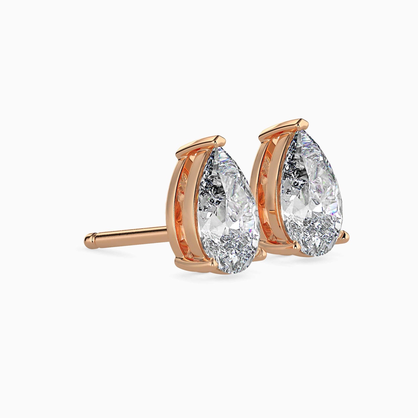 1 Carat Pear Solitaire Studs