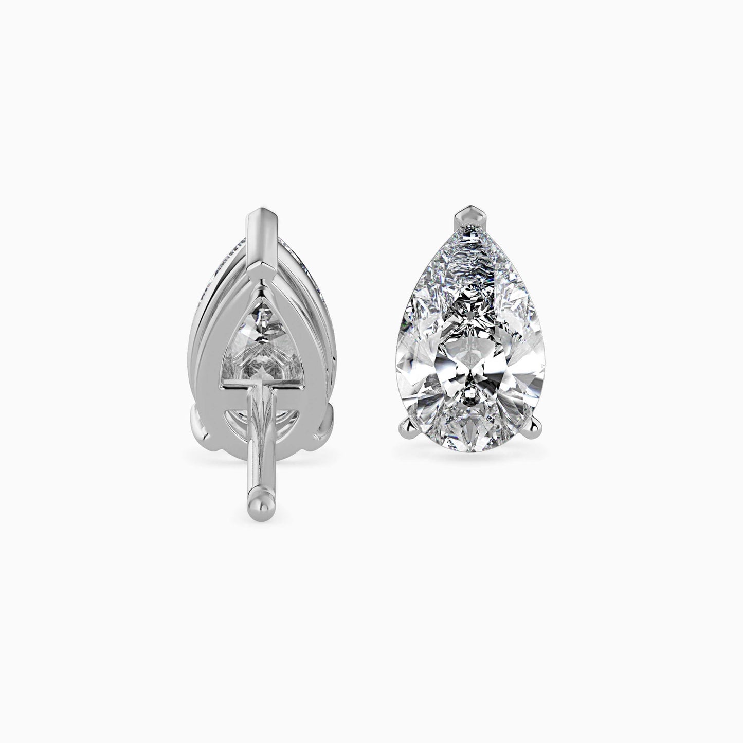 1 Carat Pear Solitaire Studs