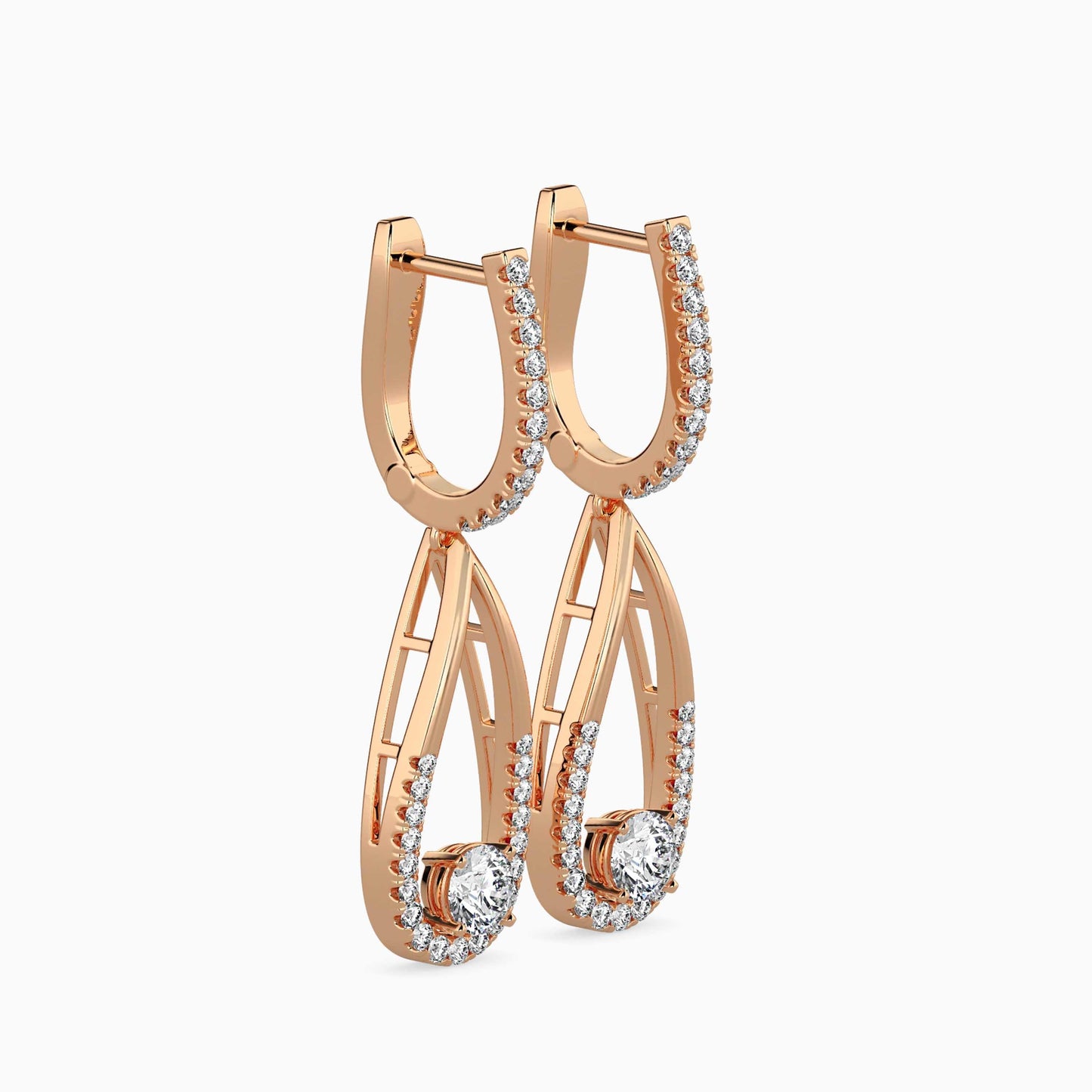 Opulent Hanging Solitaire Earrings