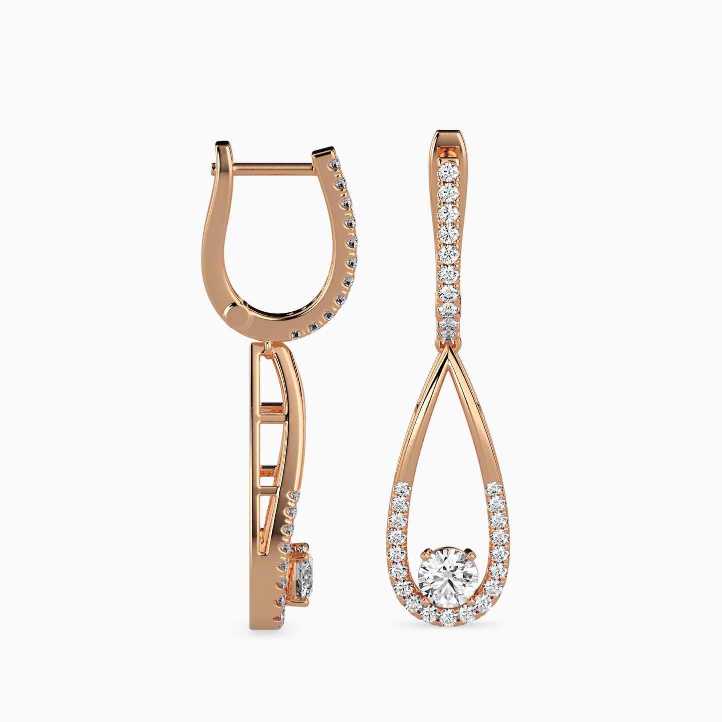 Opulent Hanging Solitaire Earrings