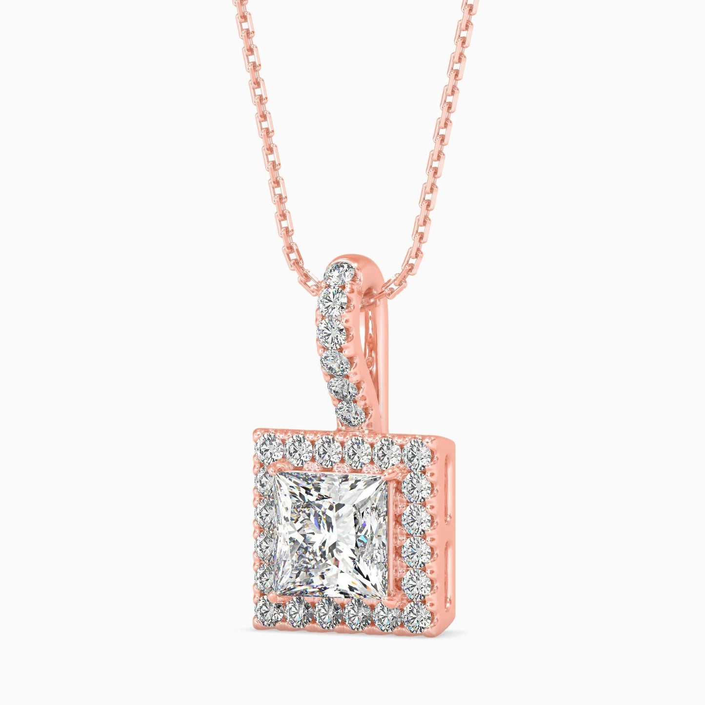 25 Cent Princess Solitaire Pendant with Halo