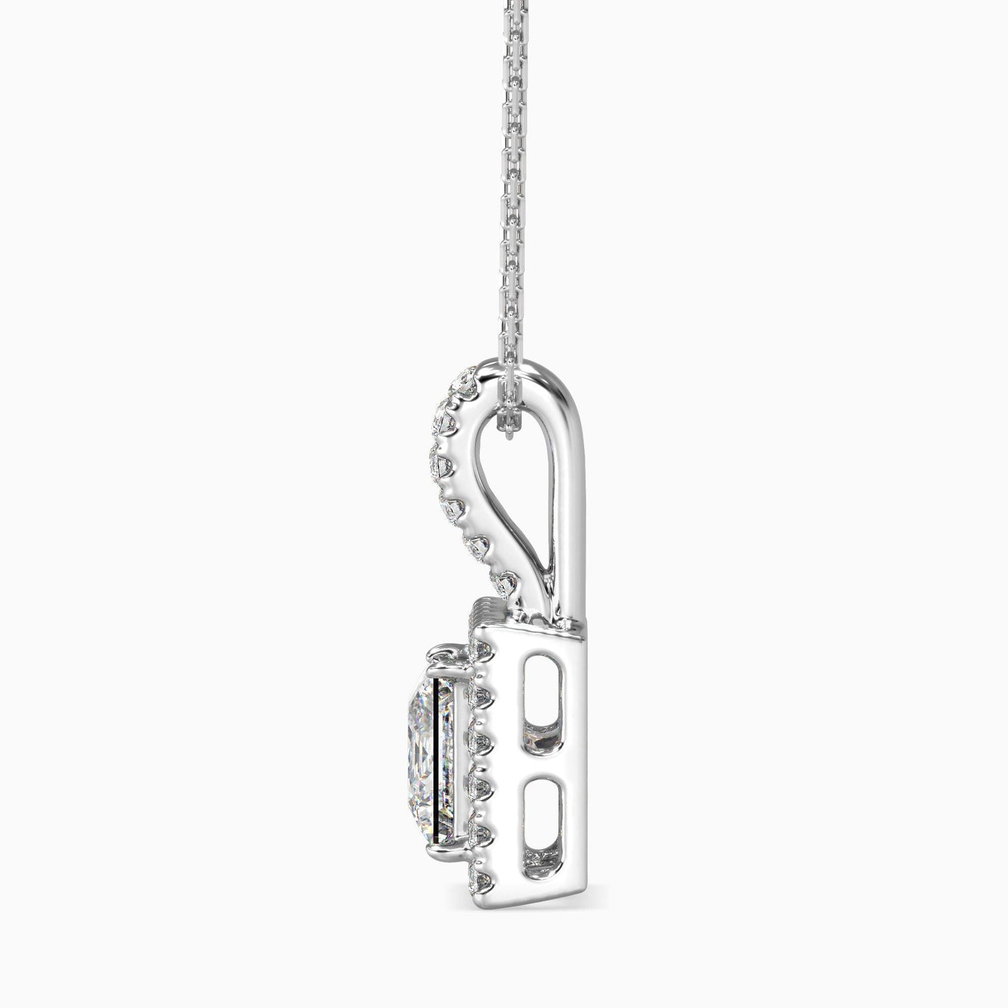 25 Cent Princess Solitaire Pendant with Halo