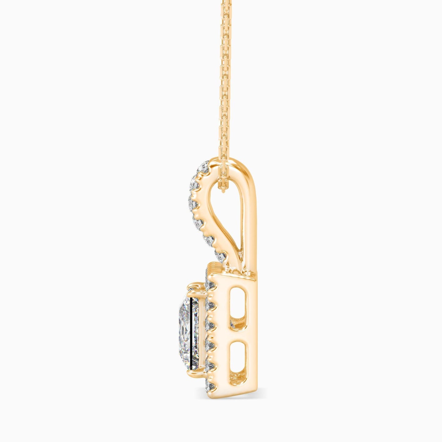 25 Cent Princess Solitaire Pendant with Halo