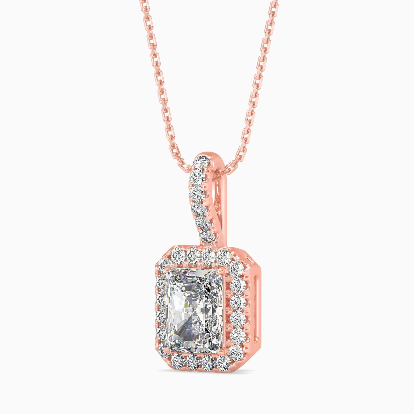 25 Cent Radiant Solitaire Pendant with Halo