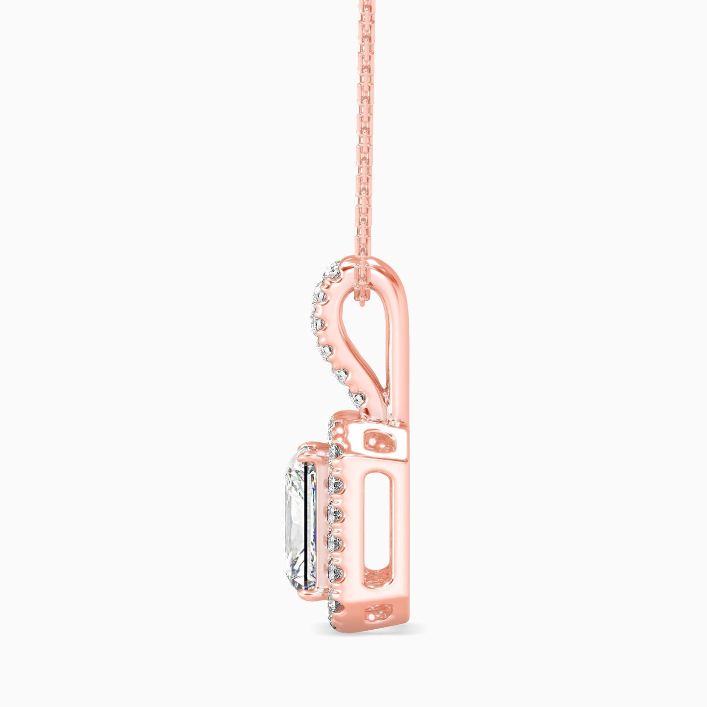 25 Cent Radiant Solitaire Pendant with Halo