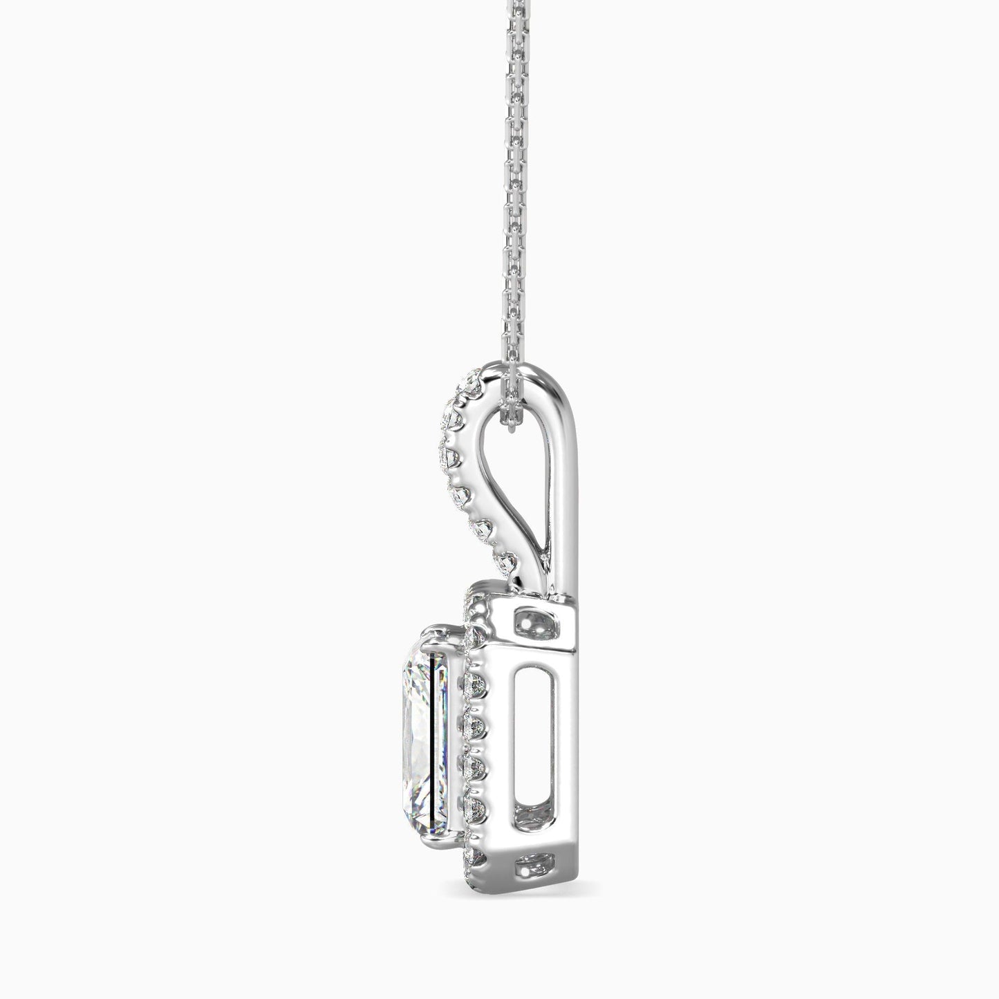 25 Cent Radiant Solitaire Pendant with Halo