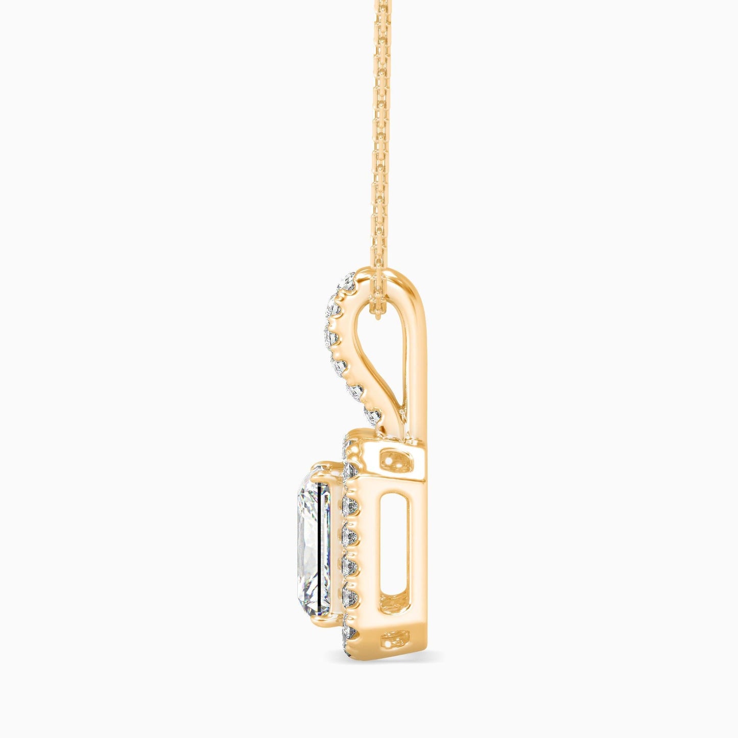 25 Cent Radiant Solitaire Pendant with Halo