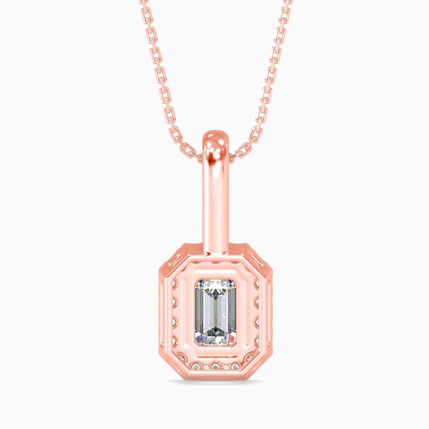 25 Cent Emerald Solitaire Pendant with Halo