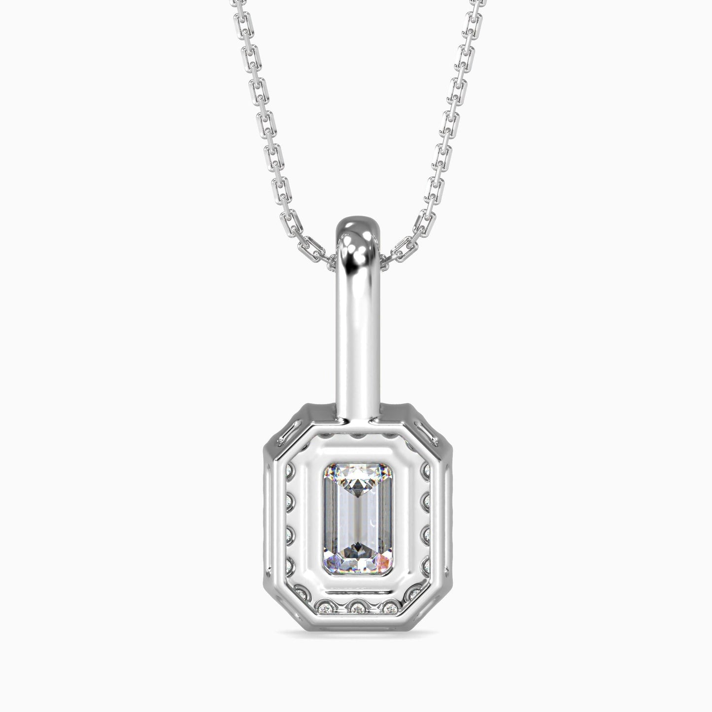 25 Cent Emerald Solitaire Pendant with Halo