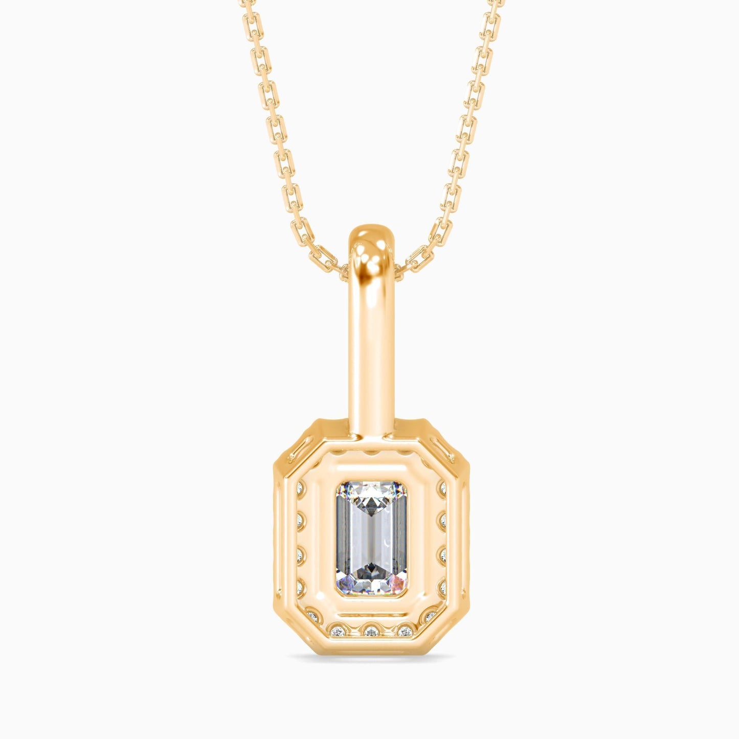 25 Cent Emerald Solitaire Pendant with Halo