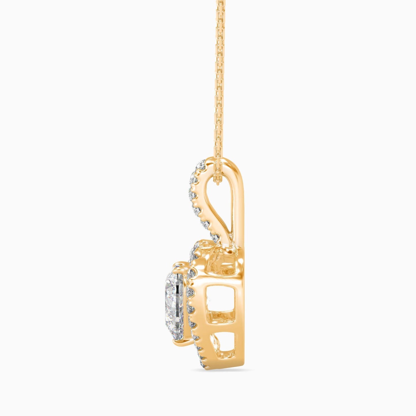 50 Cent Heart Solitaire Pendant with Halo