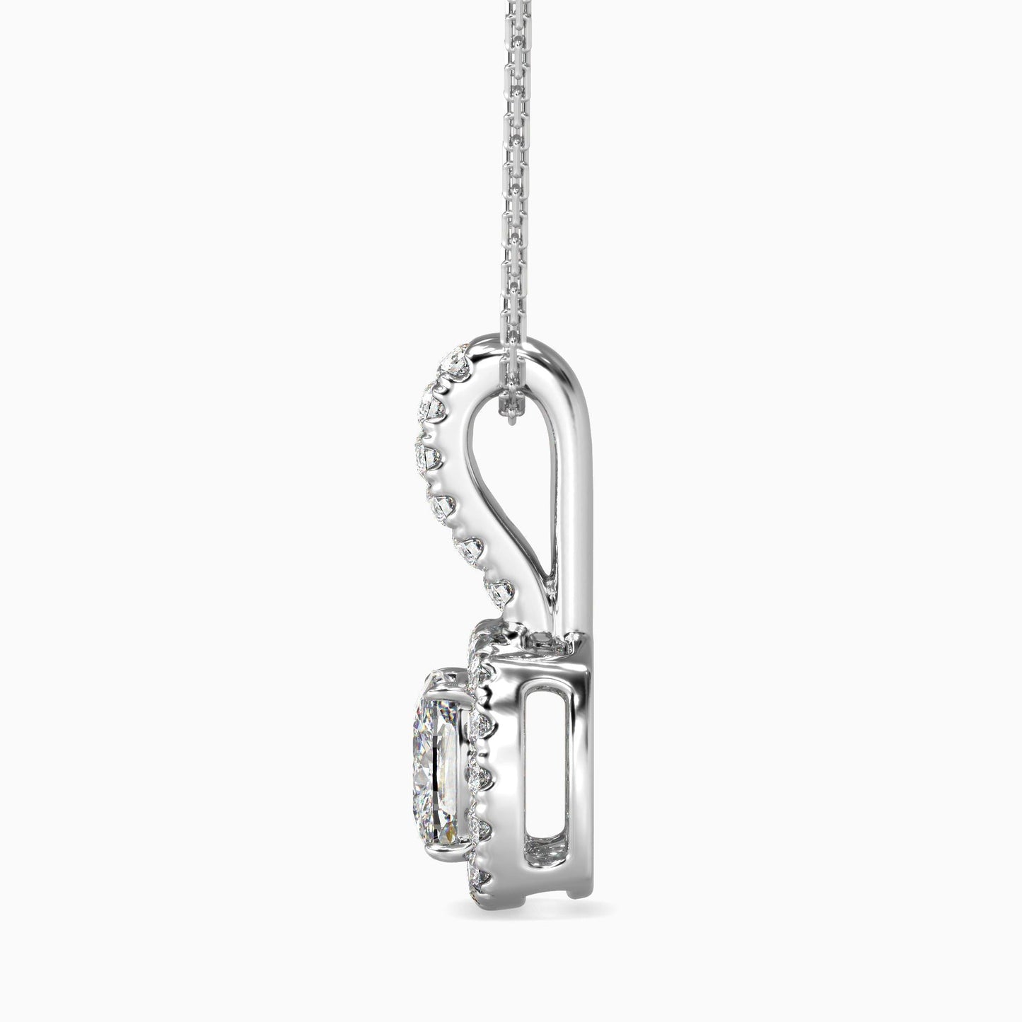 1 Carat Cushion Solitaire Pendant with Halo