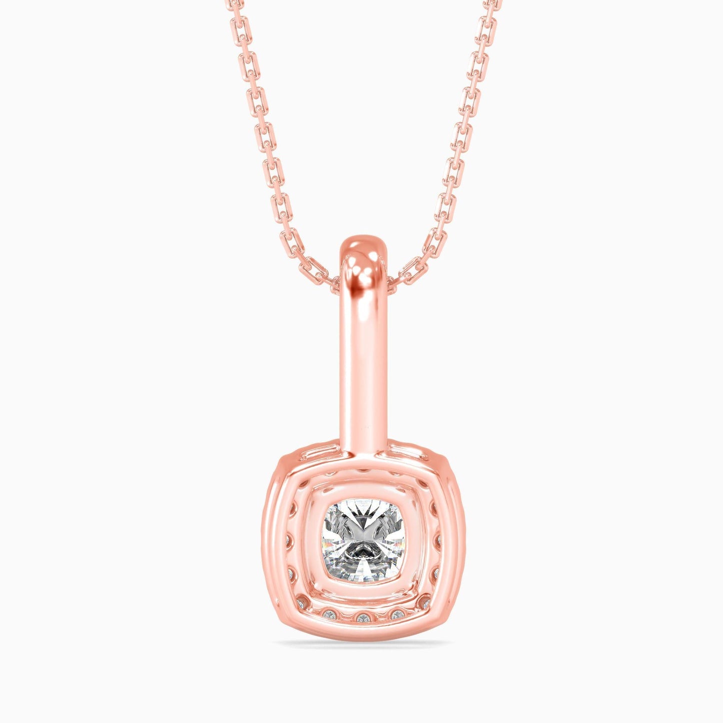 1 Carat Cushion Solitaire Pendant with Halo