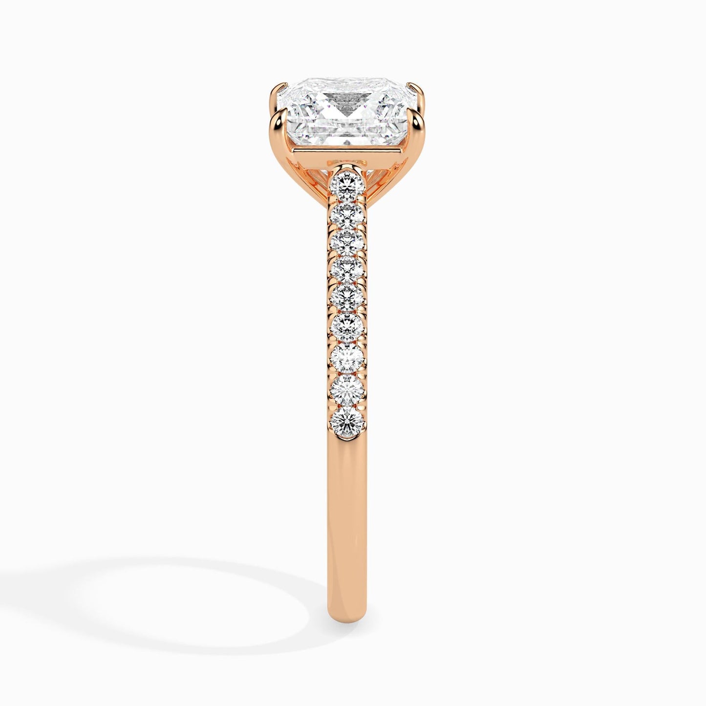 1 Carat Princess Solitaire Ring in Diamond Band