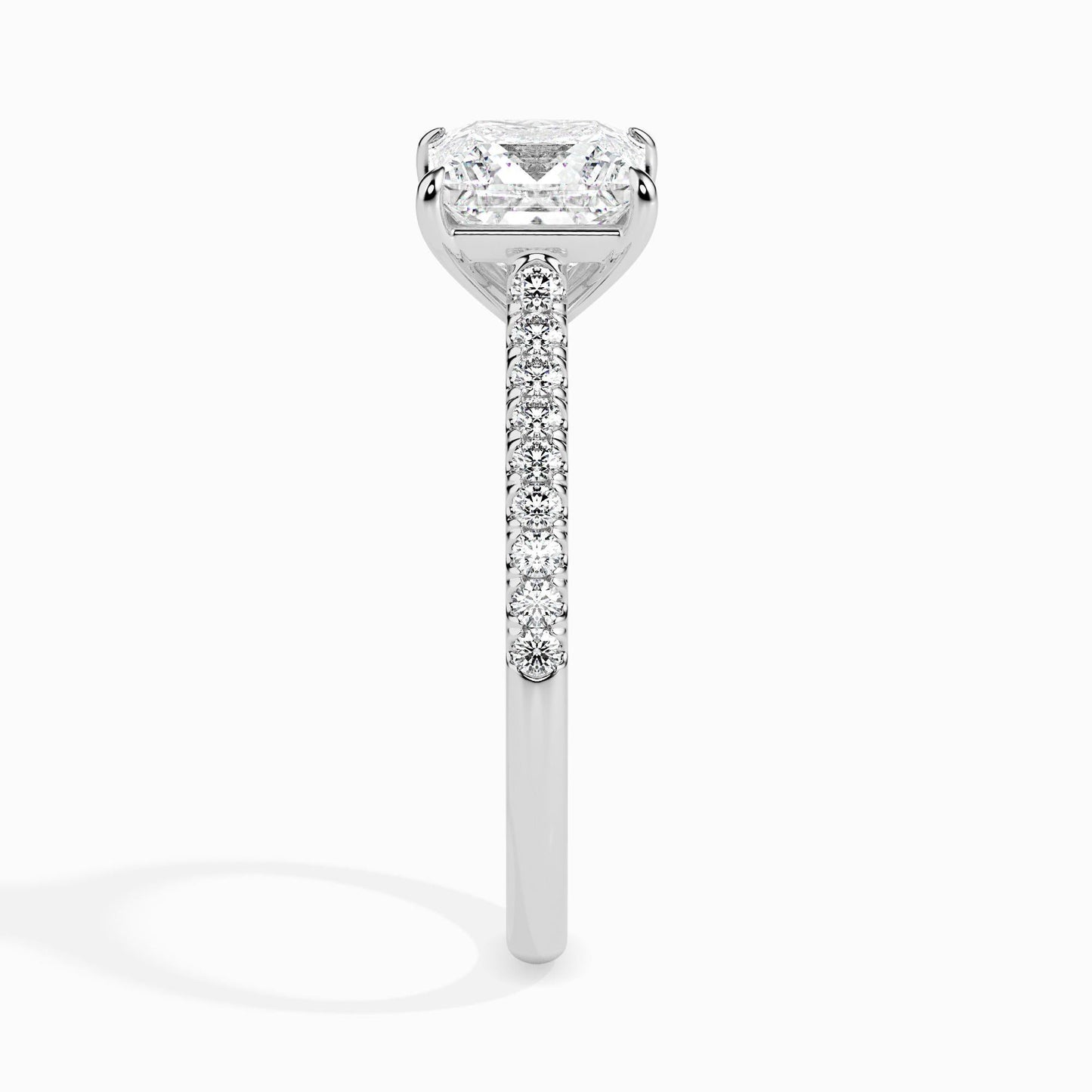 1 Carat Princess Solitaire Ring in Diamond Band