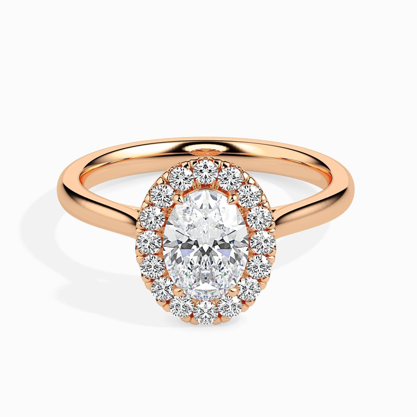 50 Cent Oval Solitaire Ring with Halo