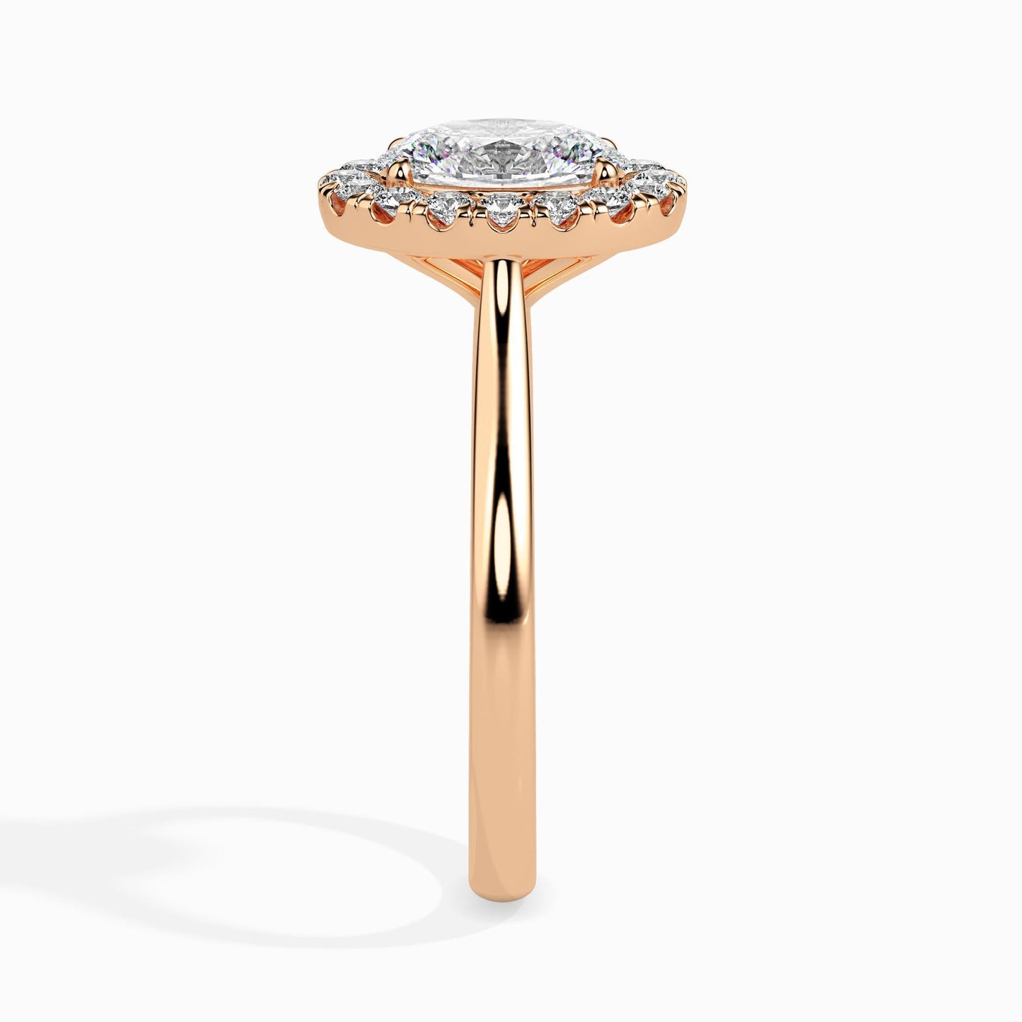 50 Cent Oval Solitaire Ring with Halo