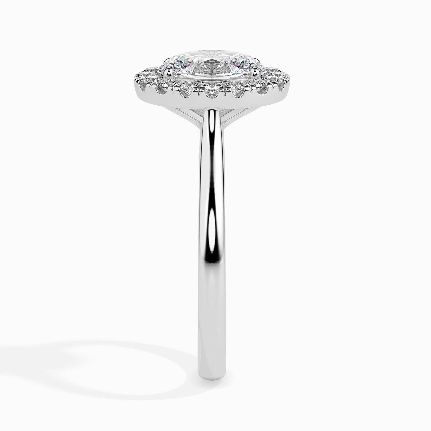 50 Cent Oval Solitaire Ring with Halo