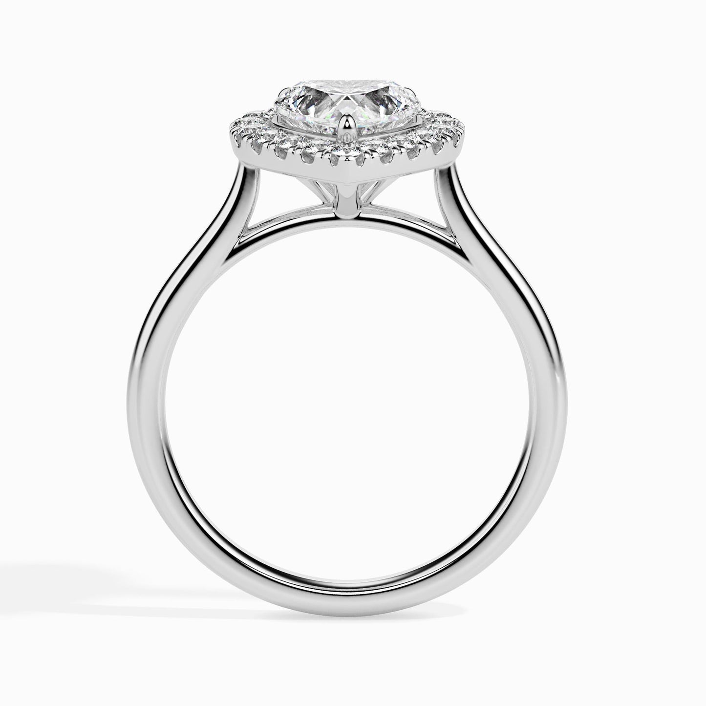 1 Carat Heart Solitaire Ring with Halo