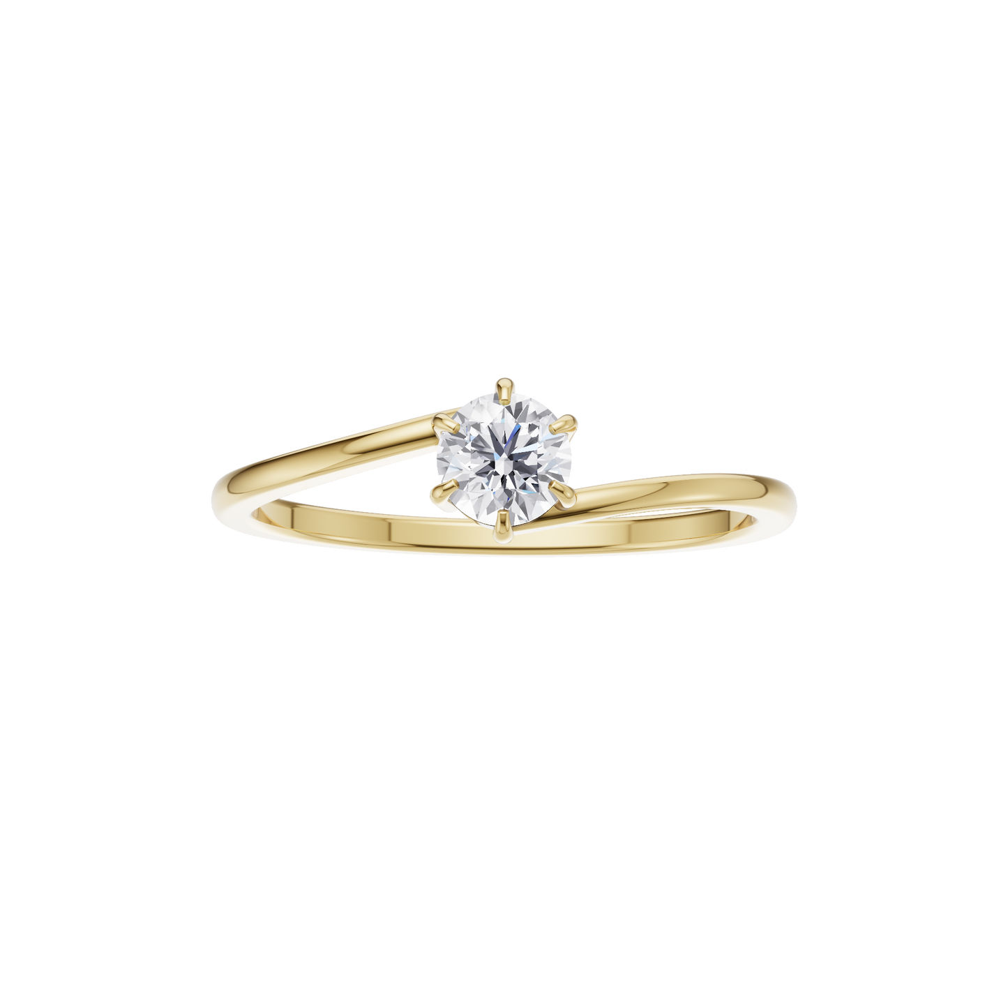 Lustrous Horizon Solitaire Ring