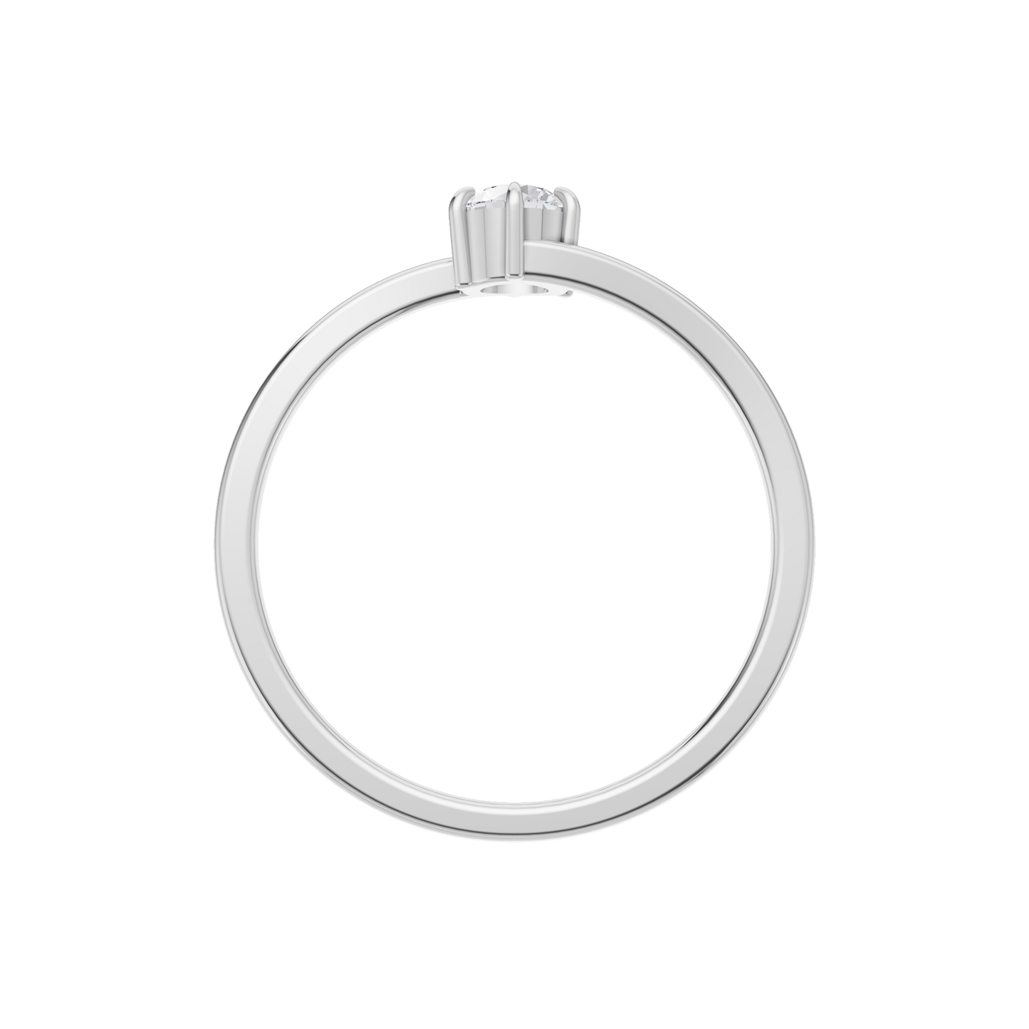 Lustrous Horizon Solitaire Ring