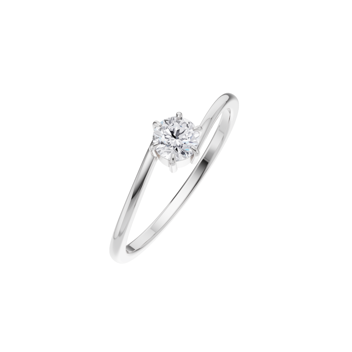 Lustrous Horizon Solitaire Ring