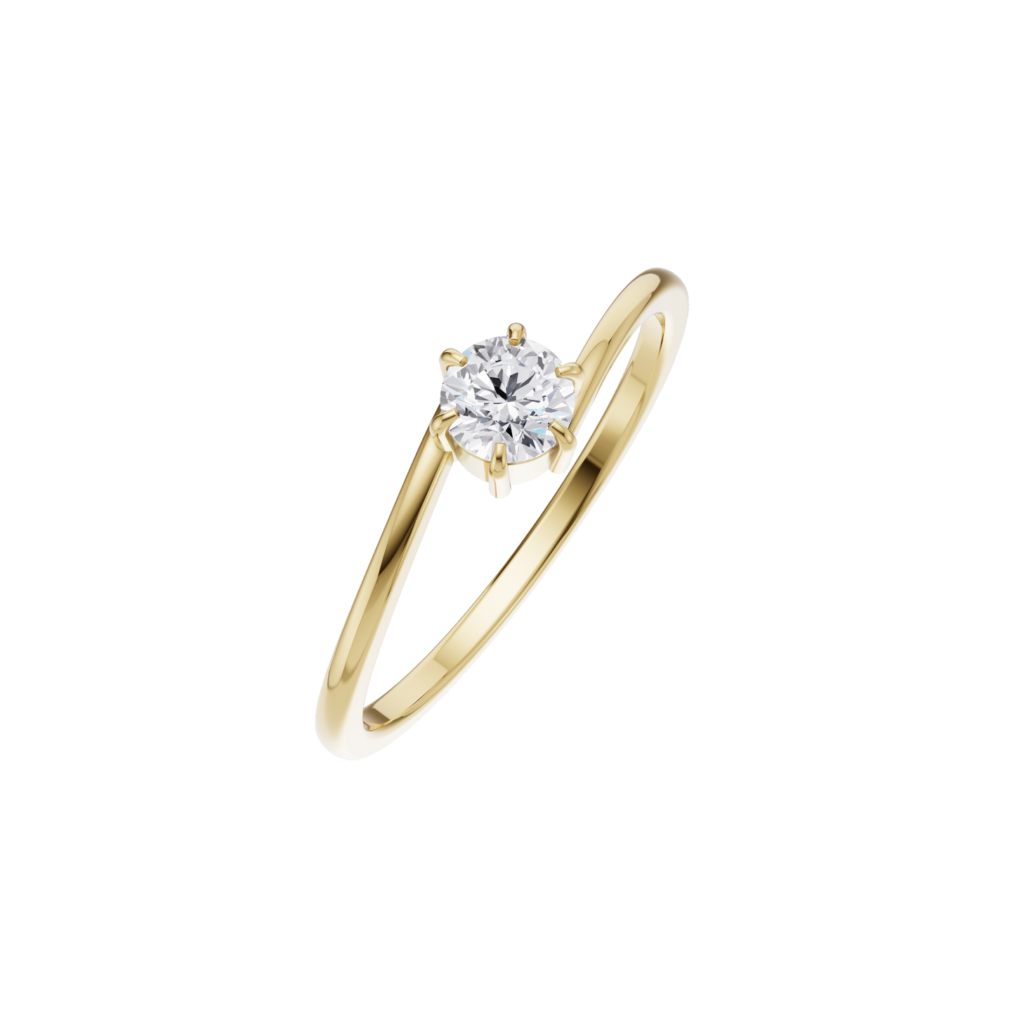 Lustrous Horizon Solitaire Ring