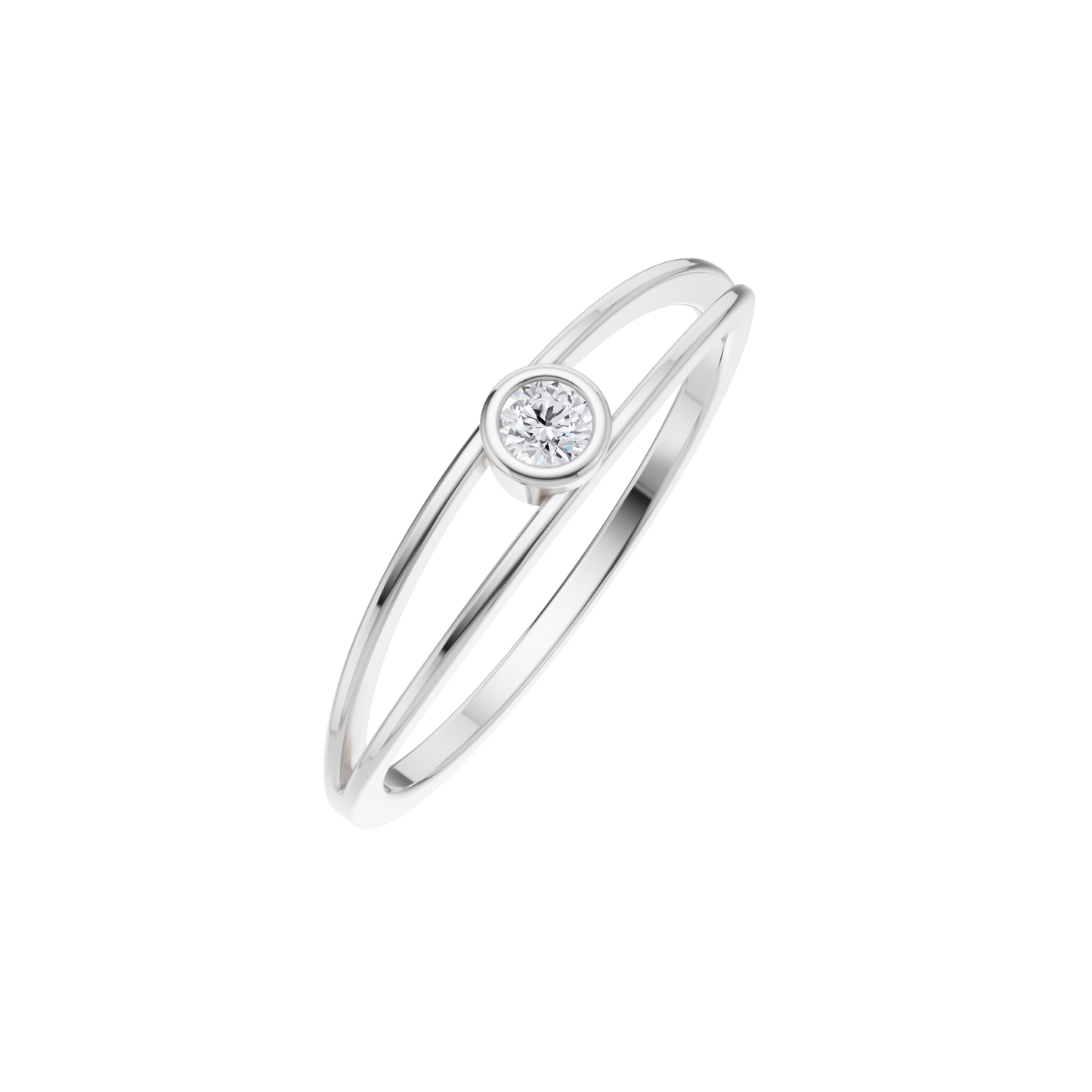 Starlit Echo Solitaire Ring