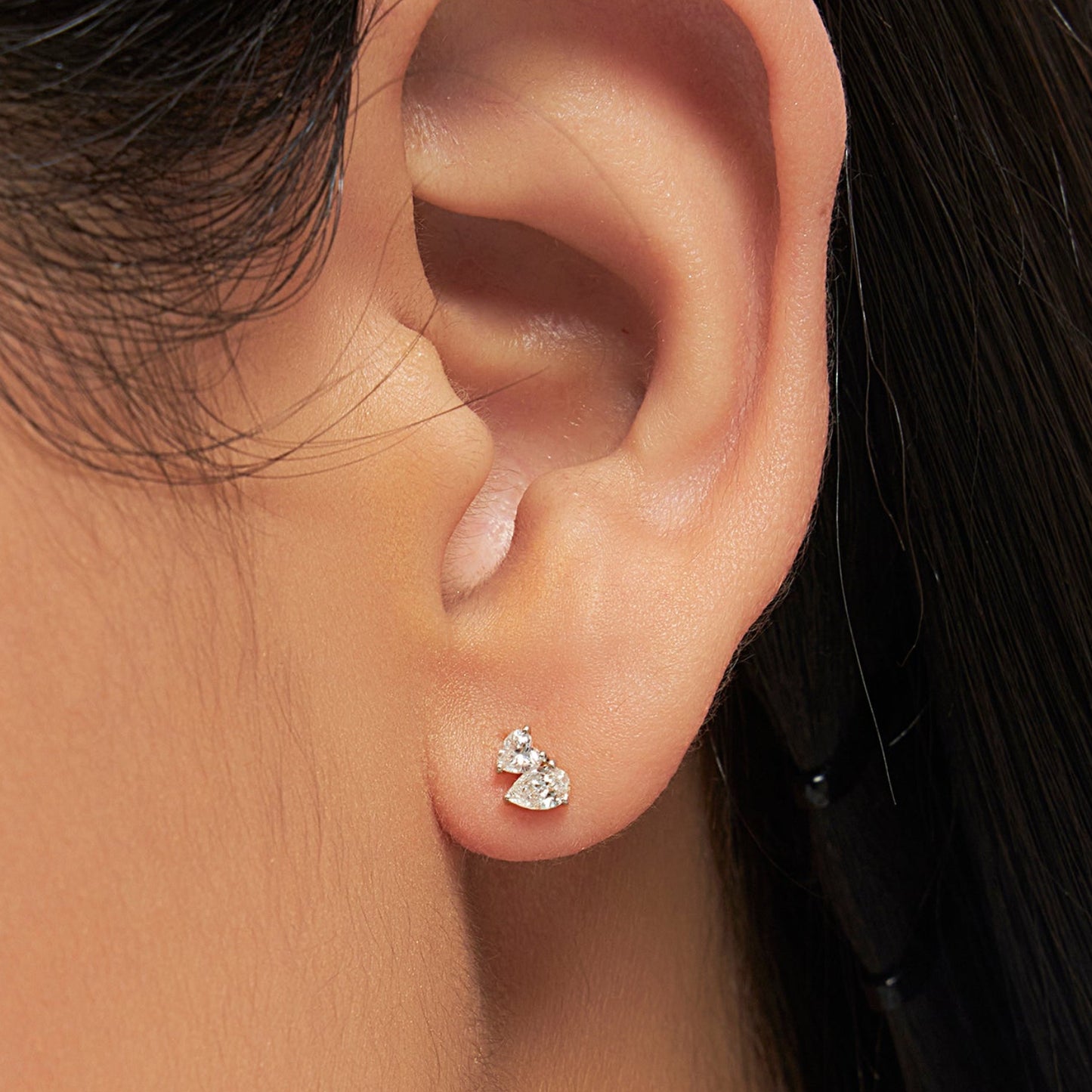Heart and Pear Duo Studs