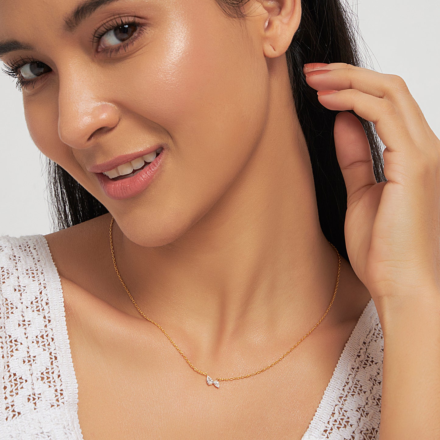 Pear Toi Et Moi Lab Diamond Necklace