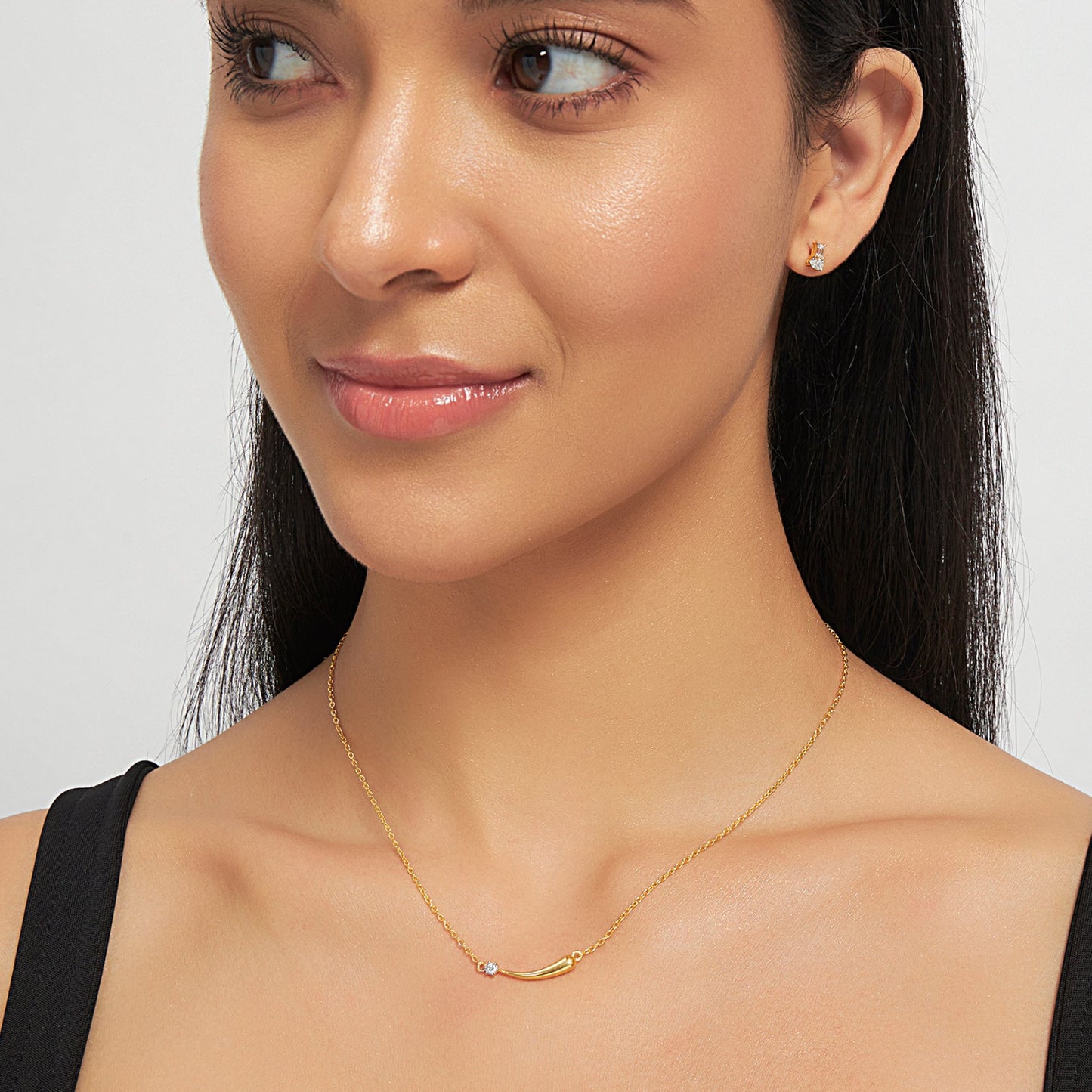 Curve Bar Lab Diamond Necklace