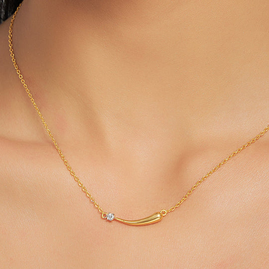 Curve Bar Lab Diamond Necklace
