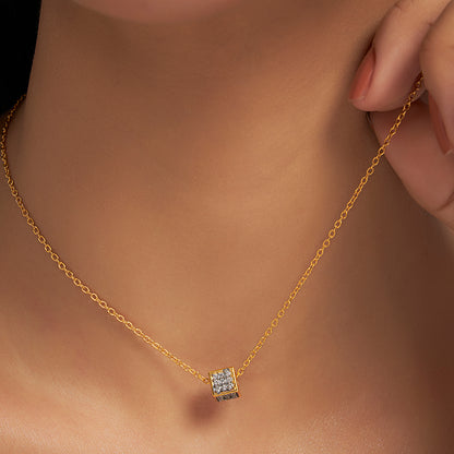 Lucky Cube Lab Diamond Pendant (With Chain)
