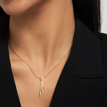 Aurora Lab Diamond Bar Necklace