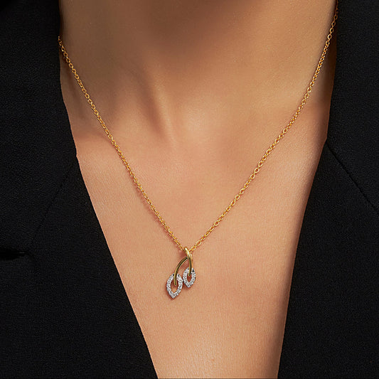 Leafy Luster Diamond Pendant (With Chain)