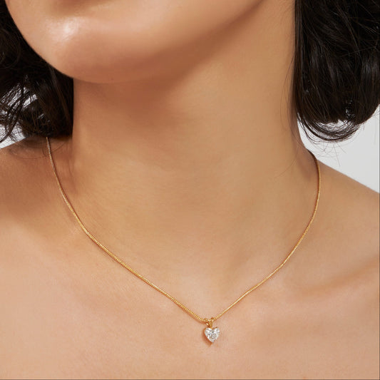 1 Carat Heart Solitaire Pendant