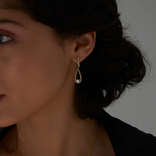 Opulent Hanging Solitaire Earrings