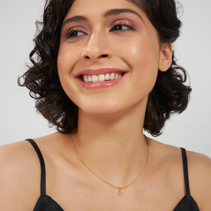 Ethereal Brilliance Solitaire Pendant (With Chain)