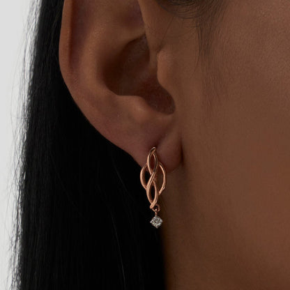 Ethereal Essence Solitaire Diamond Earrings