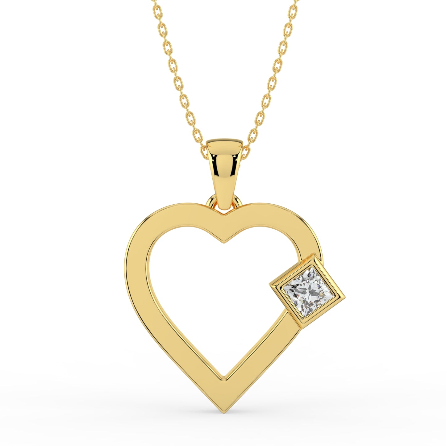 Petite Heart Lab Diamond Pendant