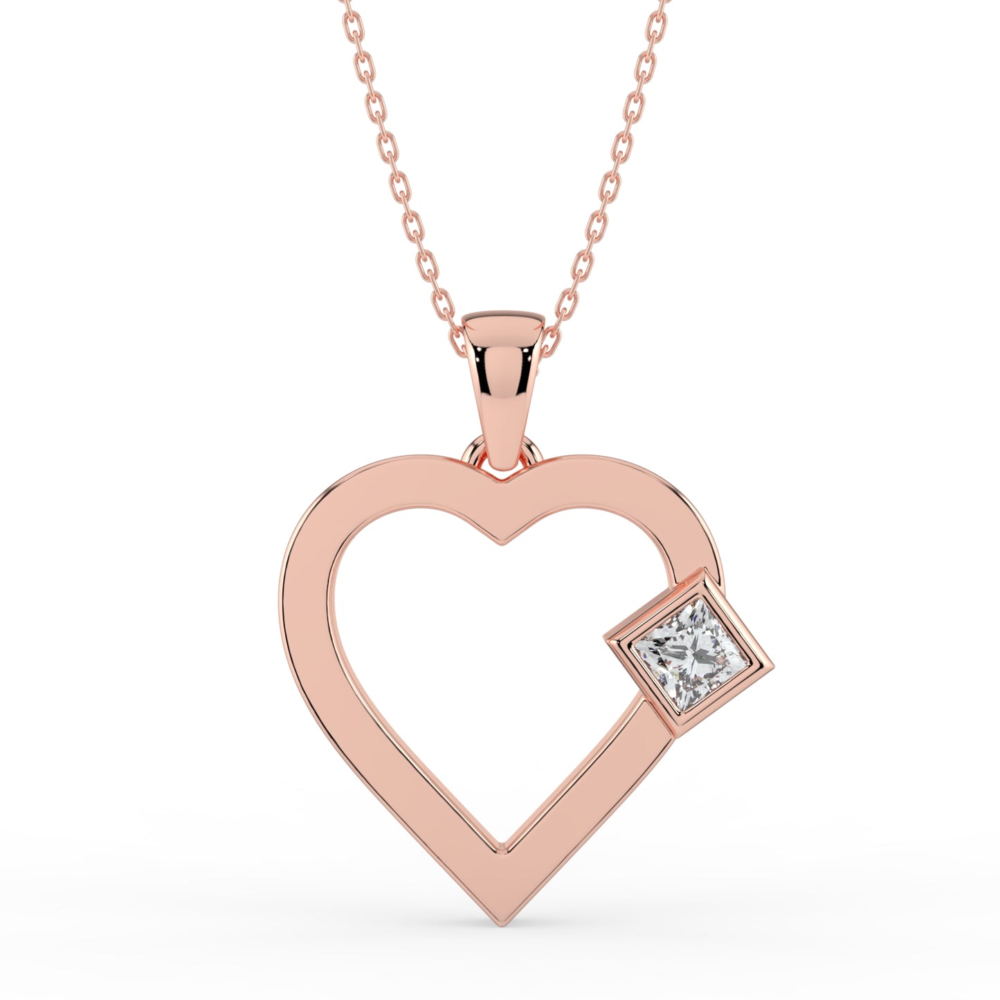 Petite Heart Lab Diamond Pendant