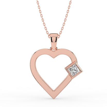 Petite Heart Lab Diamond Pendant