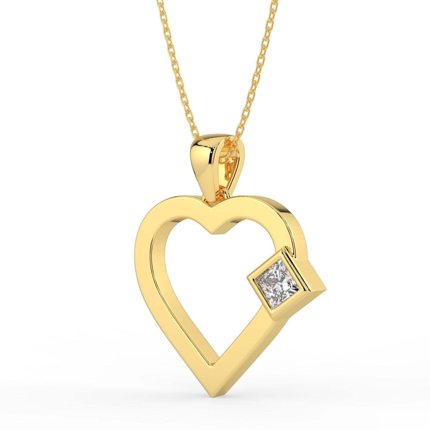 Petite Heart Lab Diamond Pendant