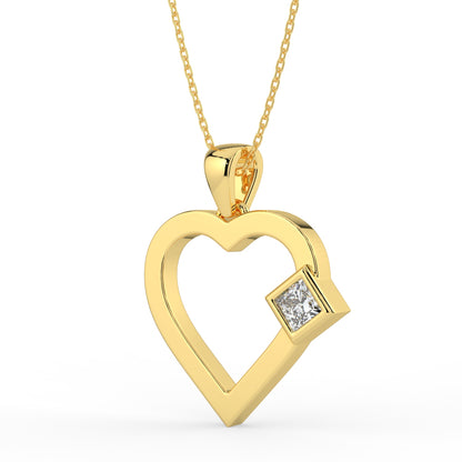 Petite Heart Lab Diamond Pendant