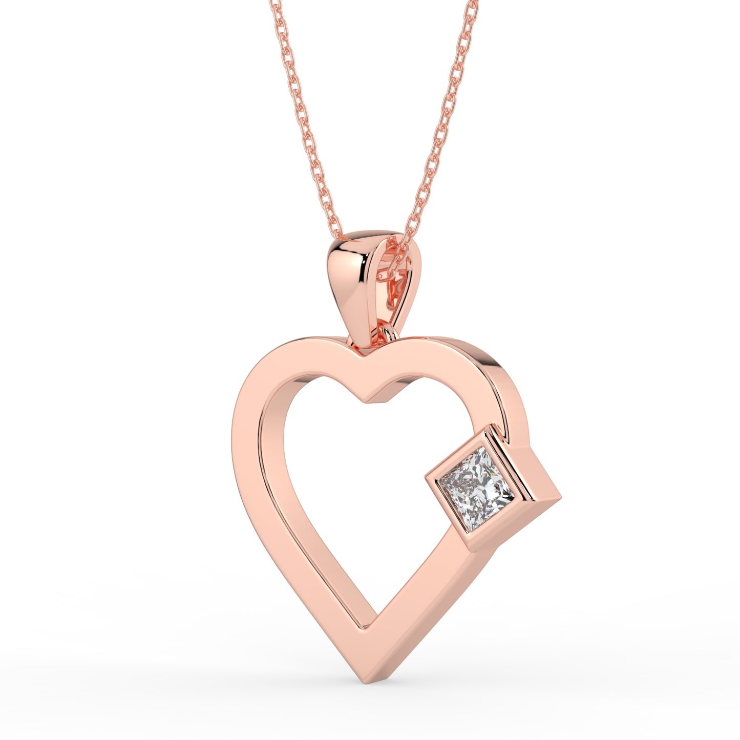Petite Heart Lab Diamond Pendant
