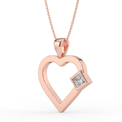 Petite Heart Lab Diamond Pendant