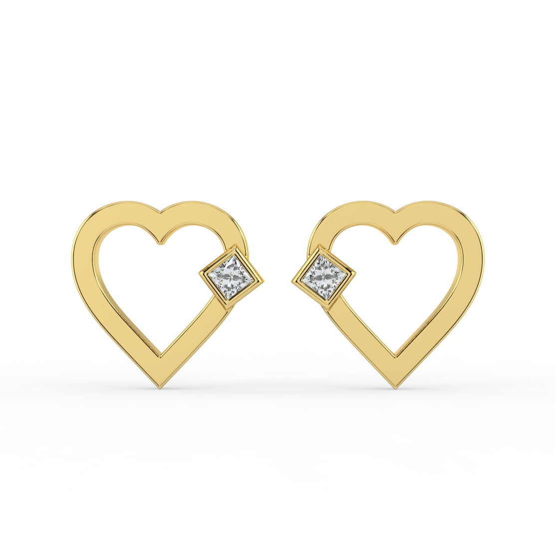 Petite Heart Lab Diamond Earrings
