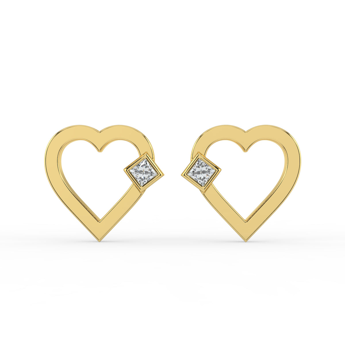 Petite Heart Lab Diamond Earrings