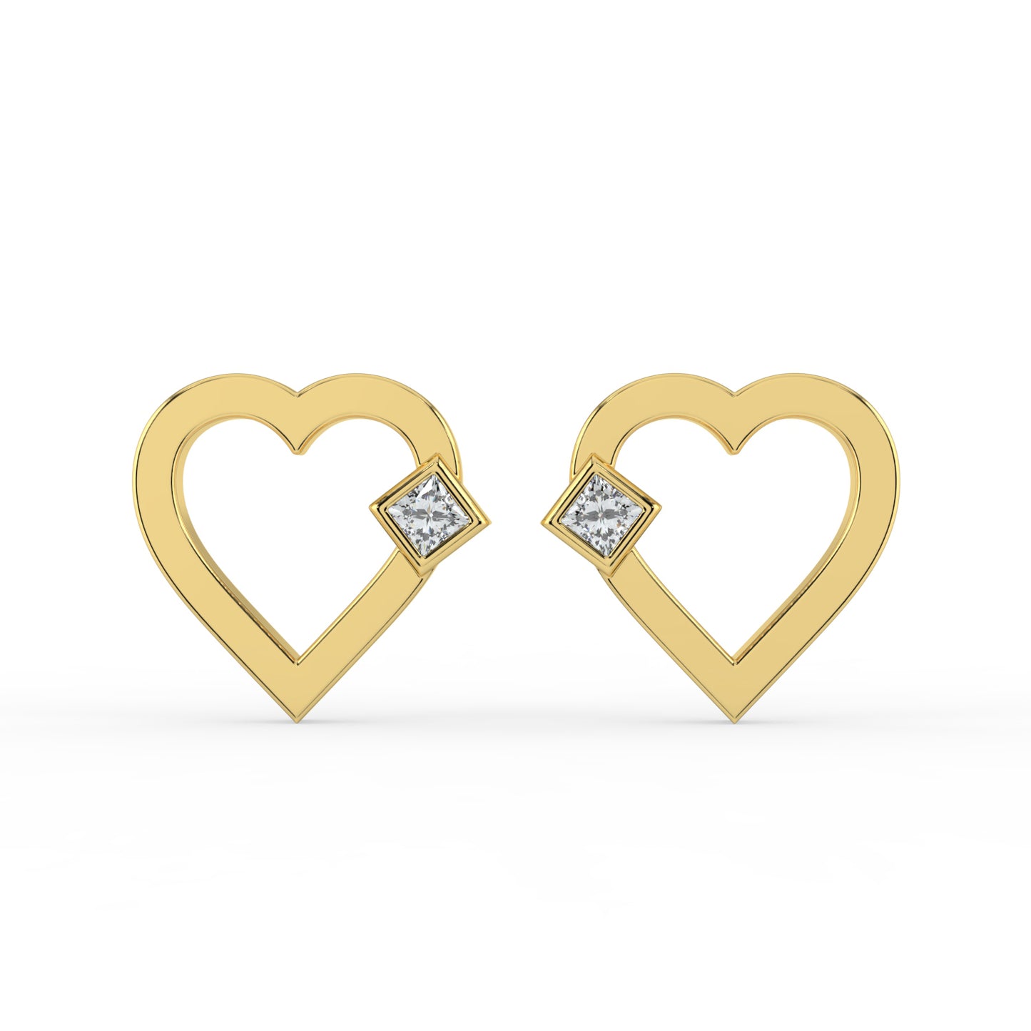 Petite Heart Lab Diamond Earrings