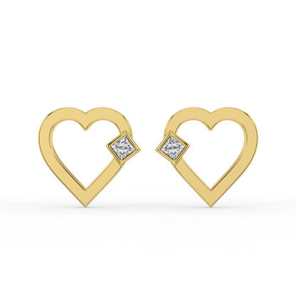 Petite Heart Lab Diamond Earrings